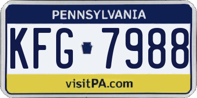 PA license plate KFG7988
