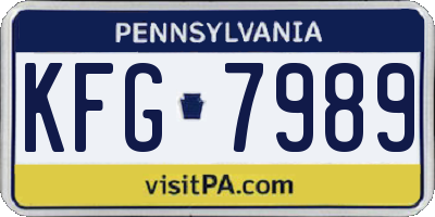 PA license plate KFG7989