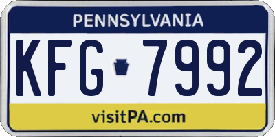 PA license plate KFG7992