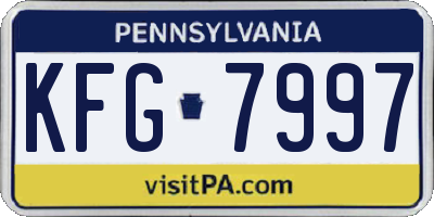 PA license plate KFG7997