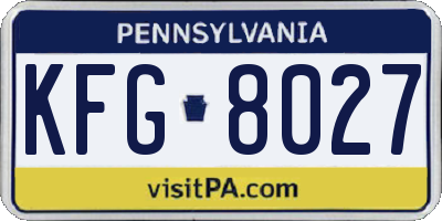 PA license plate KFG8027