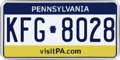 PA license plate KFG8028