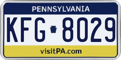 PA license plate KFG8029