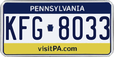 PA license plate KFG8033