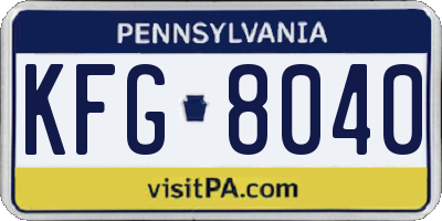 PA license plate KFG8040