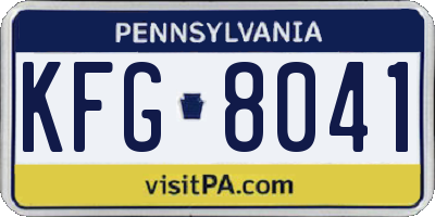 PA license plate KFG8041