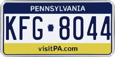 PA license plate KFG8044
