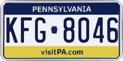 PA license plate KFG8046