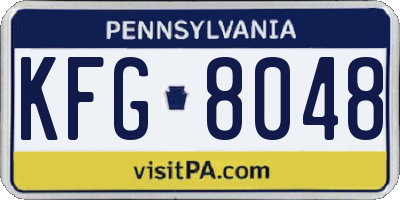PA license plate KFG8048