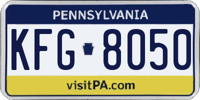 PA license plate KFG8050