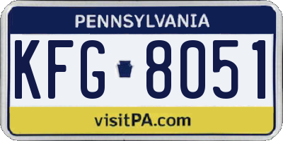 PA license plate KFG8051