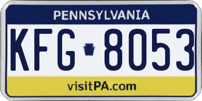 PA license plate KFG8053