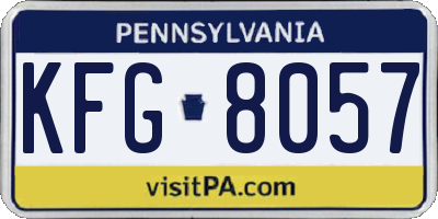PA license plate KFG8057