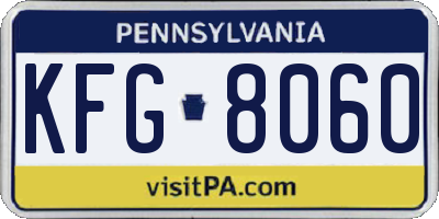 PA license plate KFG8060