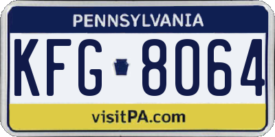 PA license plate KFG8064