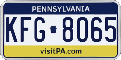 PA license plate KFG8065