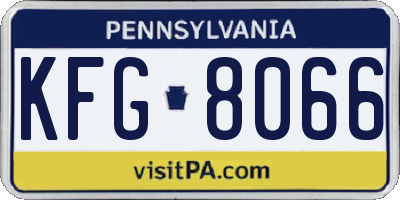 PA license plate KFG8066