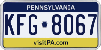 PA license plate KFG8067