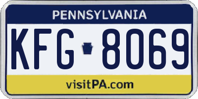 PA license plate KFG8069