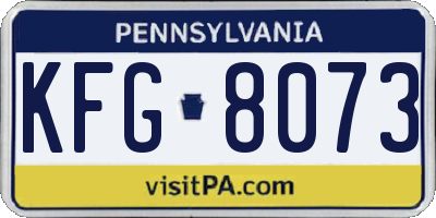 PA license plate KFG8073