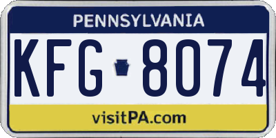 PA license plate KFG8074