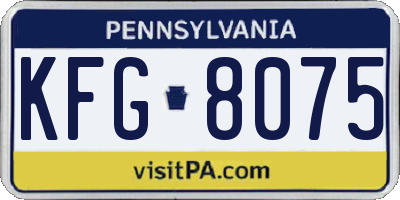 PA license plate KFG8075