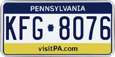 PA license plate KFG8076