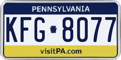 PA license plate KFG8077
