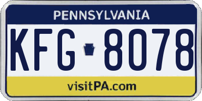 PA license plate KFG8078