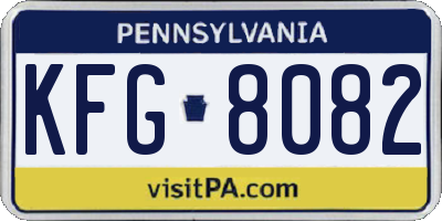 PA license plate KFG8082