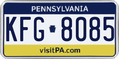 PA license plate KFG8085