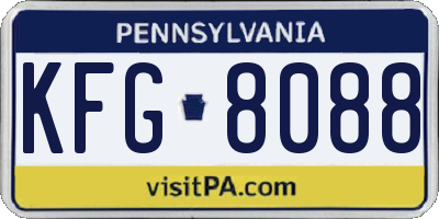 PA license plate KFG8088