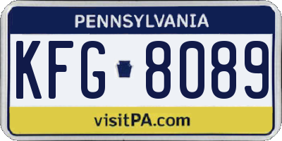 PA license plate KFG8089
