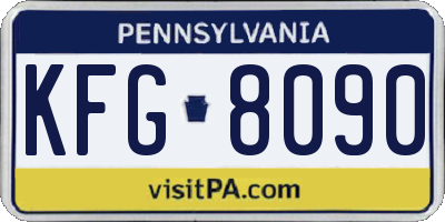 PA license plate KFG8090