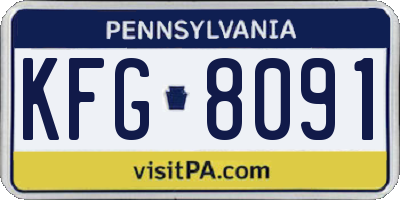 PA license plate KFG8091