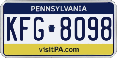 PA license plate KFG8098