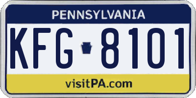 PA license plate KFG8101