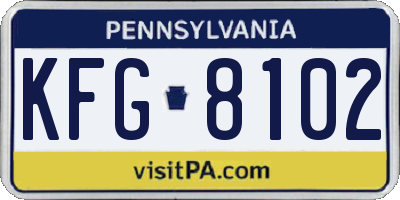 PA license plate KFG8102