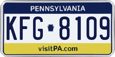 PA license plate KFG8109