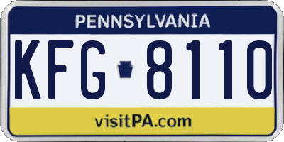 PA license plate KFG8110