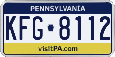 PA license plate KFG8112