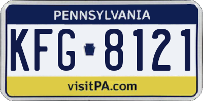 PA license plate KFG8121