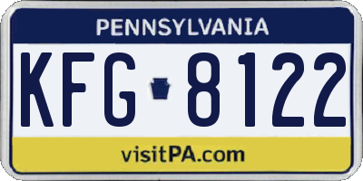 PA license plate KFG8122