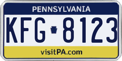 PA license plate KFG8123