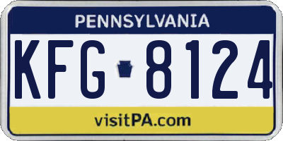 PA license plate KFG8124