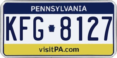 PA license plate KFG8127