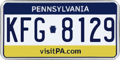 PA license plate KFG8129
