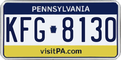 PA license plate KFG8130