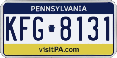 PA license plate KFG8131