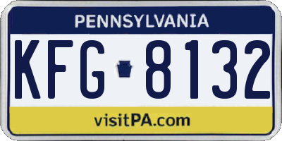 PA license plate KFG8132